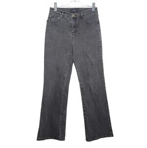 JONES NEW YORK Stretch Jeans Mid Rise Charcoal Wash Black Denim Womens Size 8